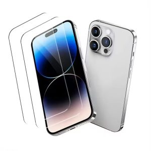 VoxorAI iPhone 16 Pro Max KP technology protection, easy installation, bubble-free, ultra-transparent high-definition, 9H tempered glass screen protector, compatible with phone cases.