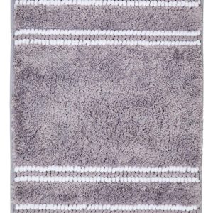 Maison by Premier Bath Mat Soak Microfibre Tufted Stripe Grey 40x60cm