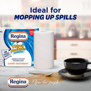 Regina Thirst Pockets Kitchen Roll, 2-Ply, 2 Rolls