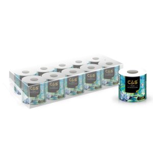 C&S Toilet Tissue, 4-Ply, 200g, 10 Rolls, Soft, Durable, Family Economical Pack