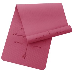 MISS LULU Good Nite Yoga Mats 6 mm Yoga Mat Gymnastics Mat TPE Sports Mat Non-Slip Fitness Mat Training Mat Pilates Mat for Yoga Pilates Training 183 x 61 x 0.6 cm Plum 183*61*0.6cm