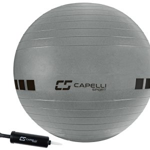 Capelli Sport 65cm Exercise Ball Exercise Ball Yoga Ball for Fitness， Balance， Stability， or Pregnancy， Gym Ball for Core Workout， Physical Therapy， Yoga Ball Chair for Office， Anti-Slip Anti-Burst