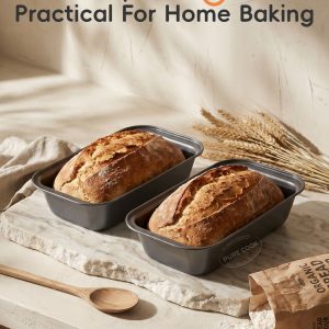 PURECOOK Carbon Steel Cake Mold Series | Gray | 2-Piece Non-Stick Square Bread Mold