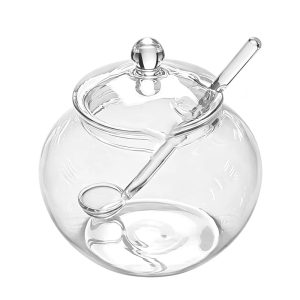 JORDAN&JUDY Glass Jar with Lid and Spoon, Food Storage Jar, 350ml