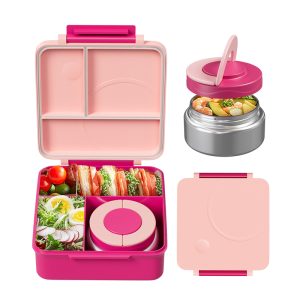 Meoky 54oz Single-Latch Divided Lunch Box -Pink, New Year Sale , Top gift picks
