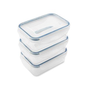 Addis Clip Tight Rectangular Food Storage, 240ml, Set of 3