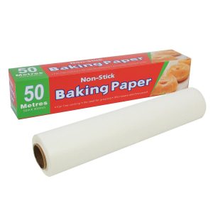 30cm*50m Non-Stick Baking Parchment Paper Roll, Precut Greaseproof Oven and Air Fryer Sheets for Easy Cleanup, Unbleached Cooking and Baking Paper