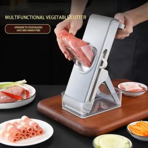 4-Sided Kitchen Grater Cheese Shredder Vegetable Slicer Safe Handle Gray