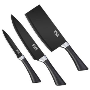 PLYS Three-Piece Kitchen Knife Set (Fruit Knife, Chef Knife, Slicing Knife)