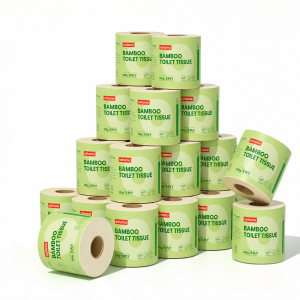 Ochama Bamboo Toilet Paper Roll, Five-Layer Thickened Core Roll, Unbleached Bamboo Pulp Paper, 200g, 27 Rolls, Family Pack