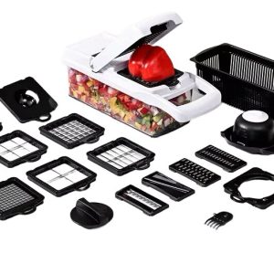 5-in-1 Vegetable Chopper Slicer Dicer With Container Food Processor White