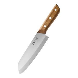 WANGMAZI Santoku Knife Food Grade 400 Series Stainless Steel Blade Multi-Purpose Kitchen Knife for Slicing Dicing Home Cooking Efficient Kitchen Essential with Acacia Wood Handle