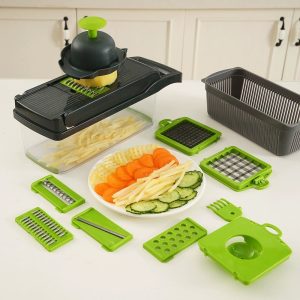 16-Piece Vegetable Prep Set With Containers Lids Measuring Cups Kitchen Organization