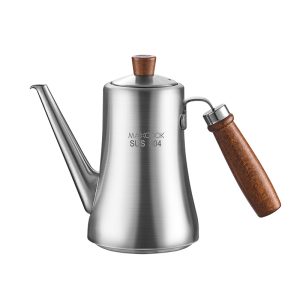 Maxcook 304 Stainless Steel Olive Oil Dispenser & Kitchen Cruet (33.8oz/1000mL) - Leakproof Oil Bottle- beech wood Handle