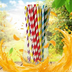 Huacan 100pcs mixed color disposable straws