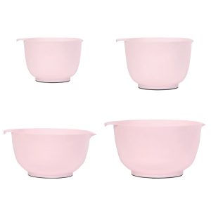 BoxedHome Mixing Bowl Set, 4-Pieces, Pink, Stackable, Non-Slip Bottom, BPA-Free, Reusable, Suitable for Salad, Meal Prep and Baking
