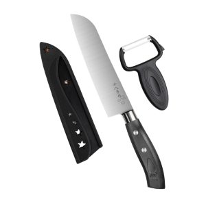 SHIBAZIZUO Multi-purpose Knife and Melon Planer Set (Multi-purpose Knife + Melon Planer + Knife Sheath) Household kitchen vegetable cutting and peeling tool combination