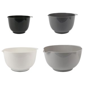 BoxedHome Sunyana Mixing Bowl Set, 4-Pieces, Grey, BPA-Free, Non-Slip Bottom, Stackable, Reusable, Suitable for Baking, Meal Prep and Salad