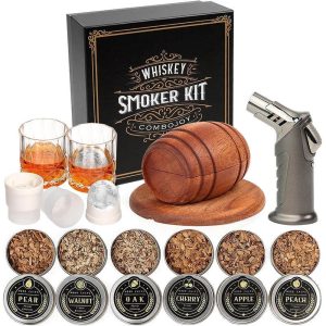 Huacan Cocktail Smoker Wooden Barrel Set Cocktail Mixing Tools 240ml 1set