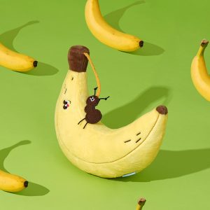 ZEZE Banana Shaped Pet Cushion, Soft Plush Cat Dog Bed Cushion