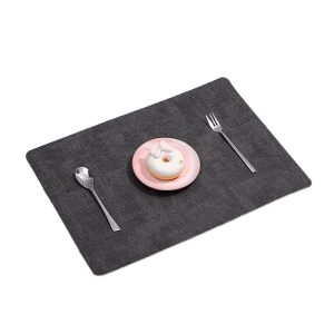 White Label 4-Piece Non Slip Table Placemats Heat Resistant Kitchen Dining Mats Dark Gray