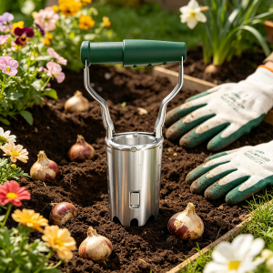 FLORA GUARD YLGJ-2 Bulb Planter with Depth Mark - Ideal Bulb Transplanter for Planting (Green)