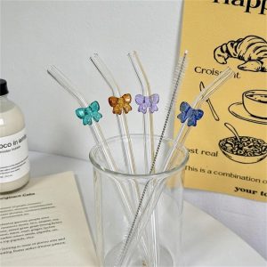 Huacan high borosilicate high-temperature resistant and environmentally friendly straw creative bow straw