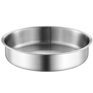 Maxcook 16cm/6.3inch 304Stainless steel dish Deepened palte Non-toxic Unbreakable Metal Dishes Plates