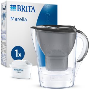 BRITA Marella Water Filter Jug 2.4 L Graphite & 1*Pure Performance Maxtra Pro Cartridge