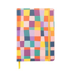 Jubiluu A5 Textured Hardcover Lined Notebook - 96 Sheets (100g offset paper), Bookmark & Elastic Band - Classic Cream Ruled Journal for Writing, School, Office, and Gifts-Color Patch