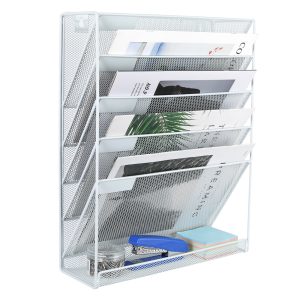 Senhoglb 6 Tier A4 Mesh Wall File Holder,White