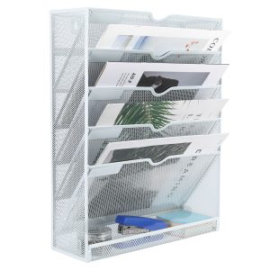 Senhoglb 6 Tier A4 Mesh Wall File Holder, White, New Year Sale , Top gift picks