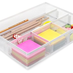 Senhoglb Mesh Drawer Organiser Tray，White, New Year Sale , Top gift picks