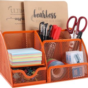 Senhoglb Mesh Desk Tidy，Orange, New Year Sale , Top gift picks