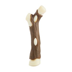 Blinkit Branch-Shaped Dog Chew Toy, Cowhide and Nylon Durable Stick Toy for Aggressive Chewers (17.7×7.3×3.3cm)