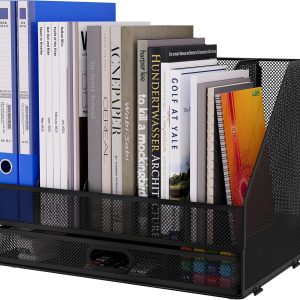 Senhoglb Desktop Metal A4 Magazine File Holder with Drawer，Black, New Year Sale , Top gift picks