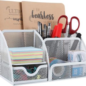 Senhoglb Mesh Desk Tidy，White, New Year Sale , Top gift picks