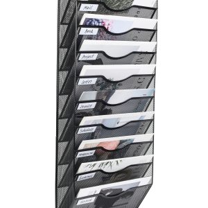 Senhoglb 10 Tier A4 Mesh Wall Pocket File Holder，Black, New Year Sale , Top gift picks