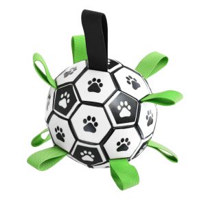 Blinkit Pet Interactive Soccer Toy, Lightweight High Elastic Design, Wear-Resistant and Bite-Resistant Woven Structure, Recirculating Inflatable Portable Storage, Suitable for All Dog Breeds Interactive Play - 18cm