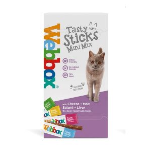 Webbox Cats Delicious Mini Mix Cheese, Salami, Malt & Liver 16 Pieces