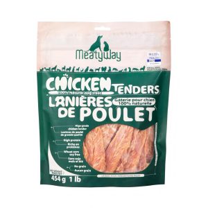 MeatyWay Chicken Jerky Tender Dog Treats, High Protein, Low Fat, 100% Natural and Healthy Chicken & Grain Free Dog Snacks, Easy to Digest Training Treats, 454g/16 oz. Bag
