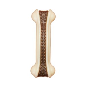 Blinkit Curved Bone Chew Toy for Dogs, Cowhide and Nylon Strong Bite Toy for Teeth Cleaning (16×6×4cm)
