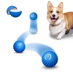 Petgravity Intelligent Bouncing Ball for Small Dogs, 56mm, Blue, USB-C Rechargeable, Smart Toy for Cats & Dogs, Pet Chase Game