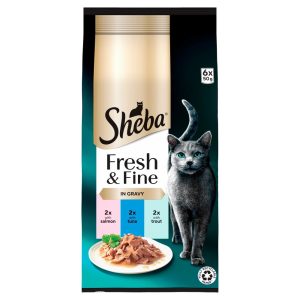 SHEBA Fresh & Fine in gravy Salmon & Tuna & Trout 6 x 50g