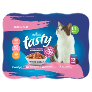 Morrisons Tasty Chunks in Jelly Surf & Turf Adult 1-7 Years 12 x 400g