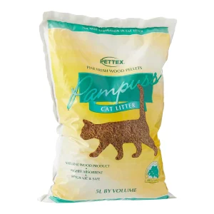 PETTEX Pampuss 100% Natural Pine Wood Pellet Cat Litter, Low Dust, High Absorbency, 5Litre