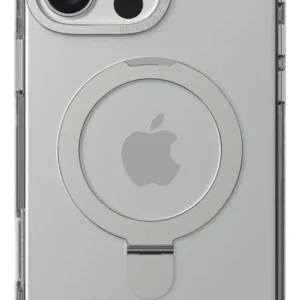 COMMA Clear Series Metal Anti-shock Magnetic Case With Bracket iPhone16 Pro Max Translucent Silver