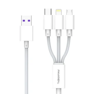 PAVAREAL Q59 200W high-quality 3IN1 super flash charging data cable supports iPhone Samsung series phone charging