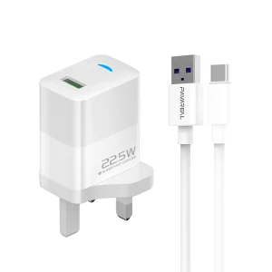 PAVAREAL K103 British Standard 22.5W Fully Compatible White Charger TYPE-C Set