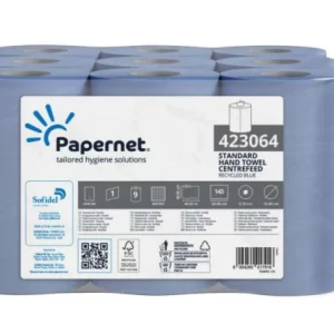 Papernet Centrefeed Hand Towels, 1 ply 38 gsm 20cm high 48m long centrefeed blue rolls